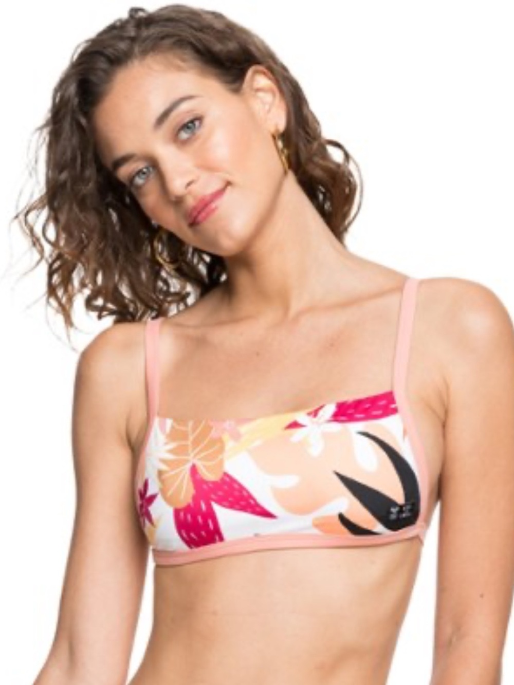 Roxy POP Surf Bralette Swimsuit Top - Bright White Niranta - Women's
